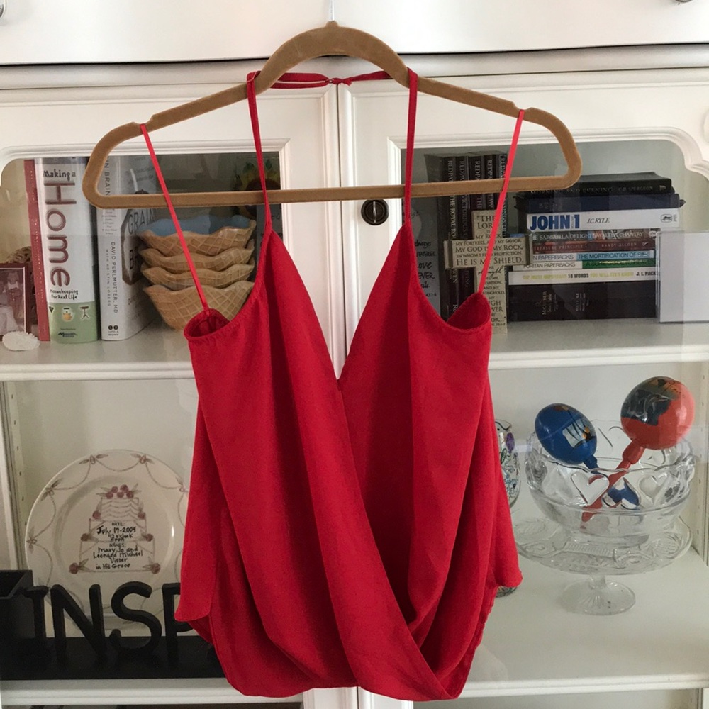 Aqua | Red Blouse